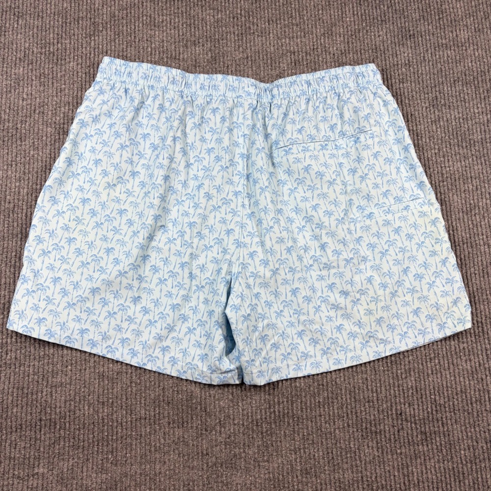 Huk Mens XXXL Blue Palm Tree Print Swim Trunks‎ Board Shorts Elastic Waist Mesh